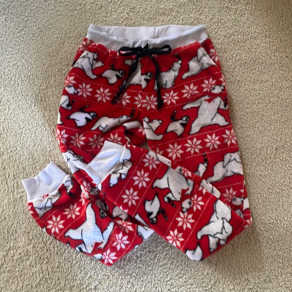 Coca Cola Fleece Lounge PJ Pants w/polar bears, penguins snowflakes size Xs